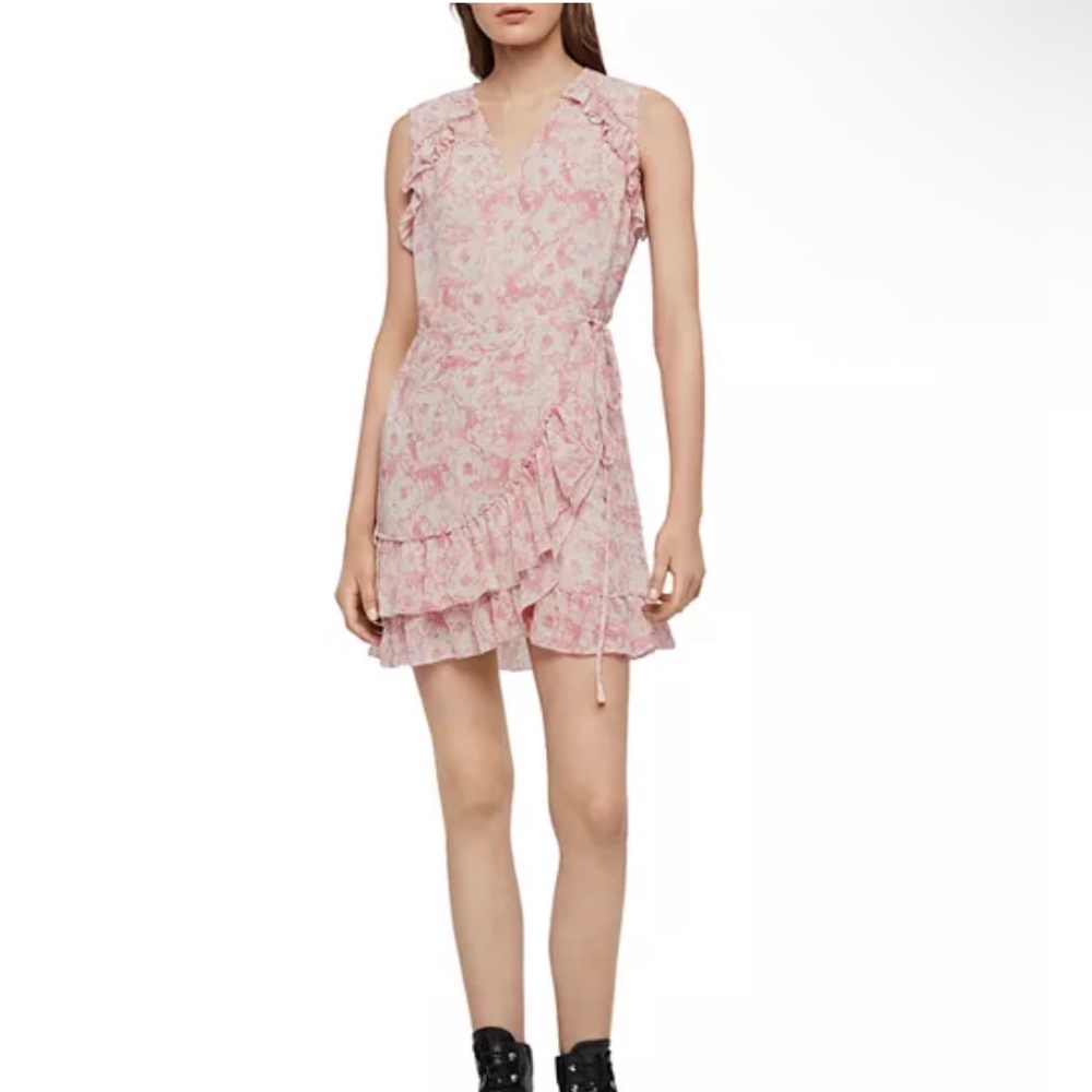 AllSaints Priya Rosa Mini Wrap Dress